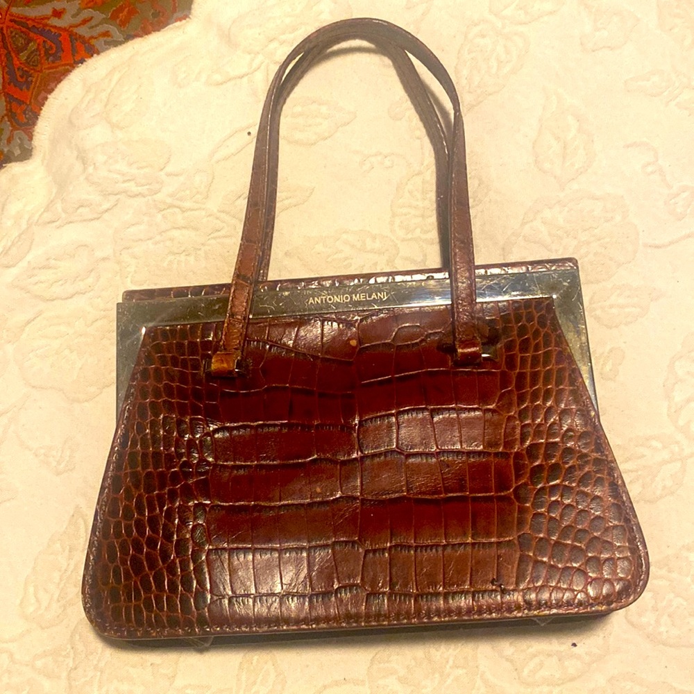 ANTONIO MELANI POSTCARD CLUTCH w/handles
